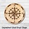 Nautical Compass 6 Unfinished Wood Shape Blank Laser Engraved Cut Out Woodcraft Craft Supply COM-012 product 1